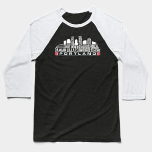 Portland Basketball Team 23 Player Roster, Portland City Skyline Baseball T-Shirt